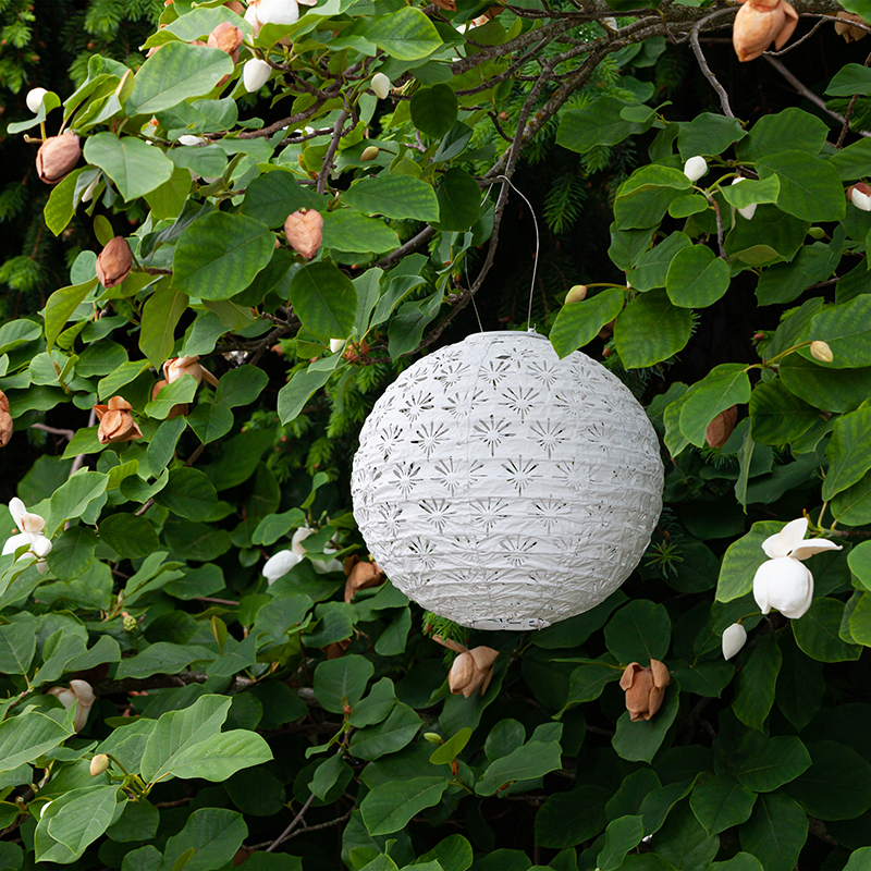 Soji™ Stella Boho Solar Outdoor Lantern - White