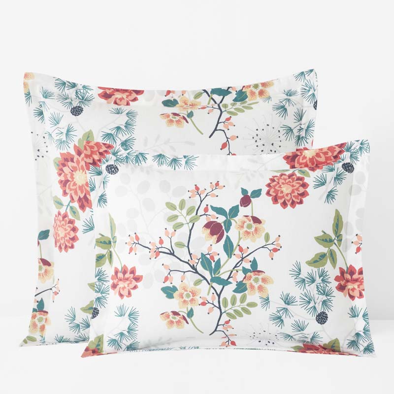 Holiday Print Classic Ultra-Cozy Cotton Velvet Flannel Sham - Vintage Blooms, King