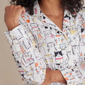 Printed Poplin Women's Nightshirt - Kittie Party, S