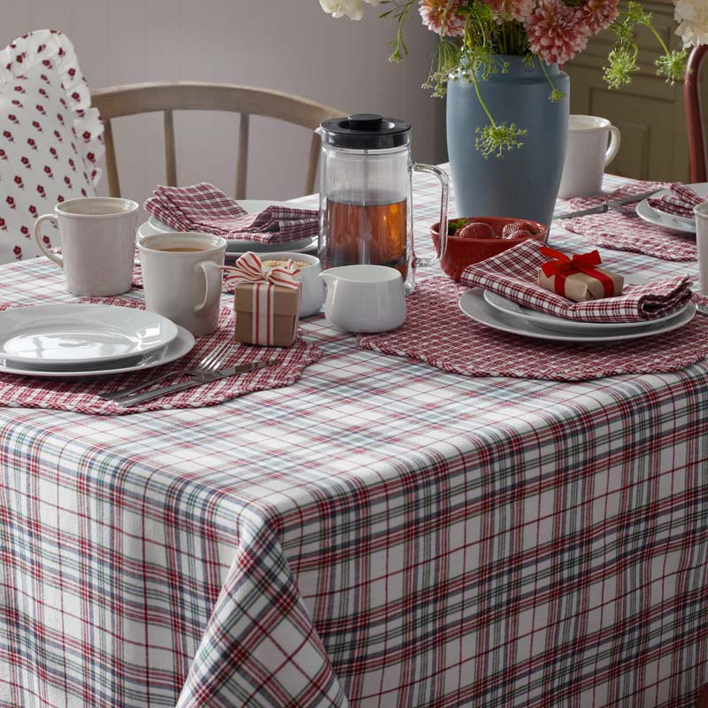 Classic Plaids Yarn-Dyed Tablecloth - Red Multi, 70 in. x 108 in.