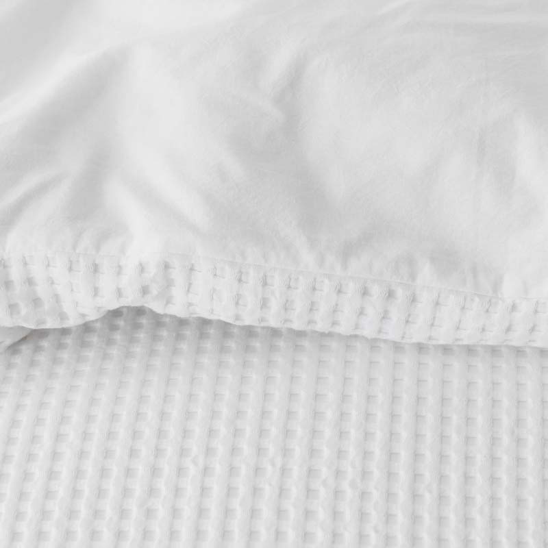 Waffle Sham - White, Euro