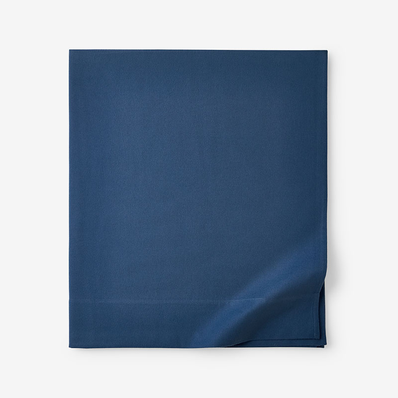 Classic Ultra-Cozy Cotton Velvet Flannel Flat Bed Sheet - Slate Blue, Twin/Twin XL