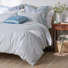 Tira Floral Classic Cool Cotton Percale Fitted Bed Sheet - Flower Blue, Twin