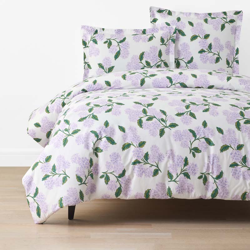 Hydrangea Classic Cool Cotton Percale Duvet Cover - Lilac, King/Cal. King