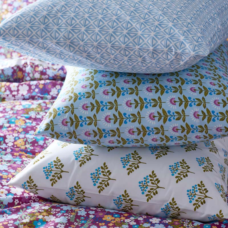 Idril Classic Cool Cotton Percale Bed Sheet Set - Flower, Queen