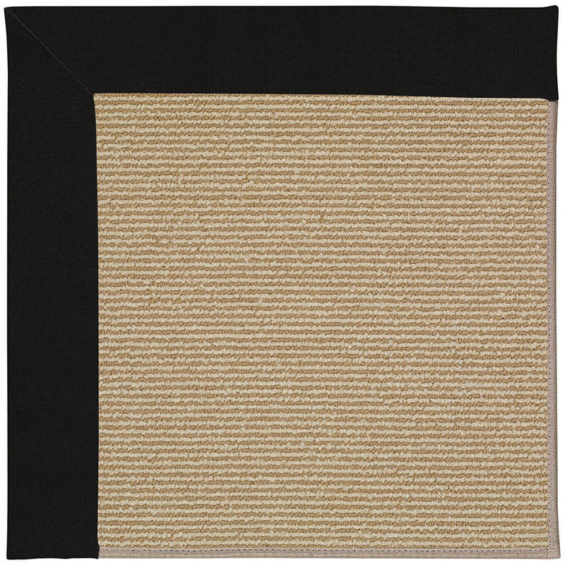 Sunbrella Narrow Stripe Bordered Indoor/Outdoor Rug - Black, 5' x 8'