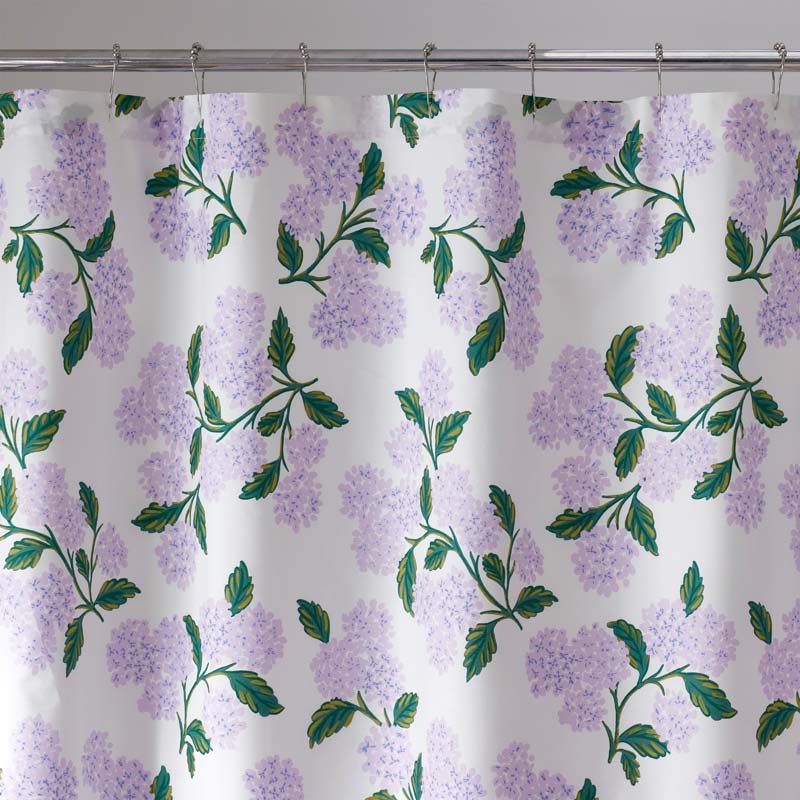 Hydrangea Classic Cool Cotton Percale Shower Curtain - Lilac