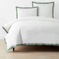 Solid Border Classic Cool Cotton Percale Duvet Cover - Thyme, Full