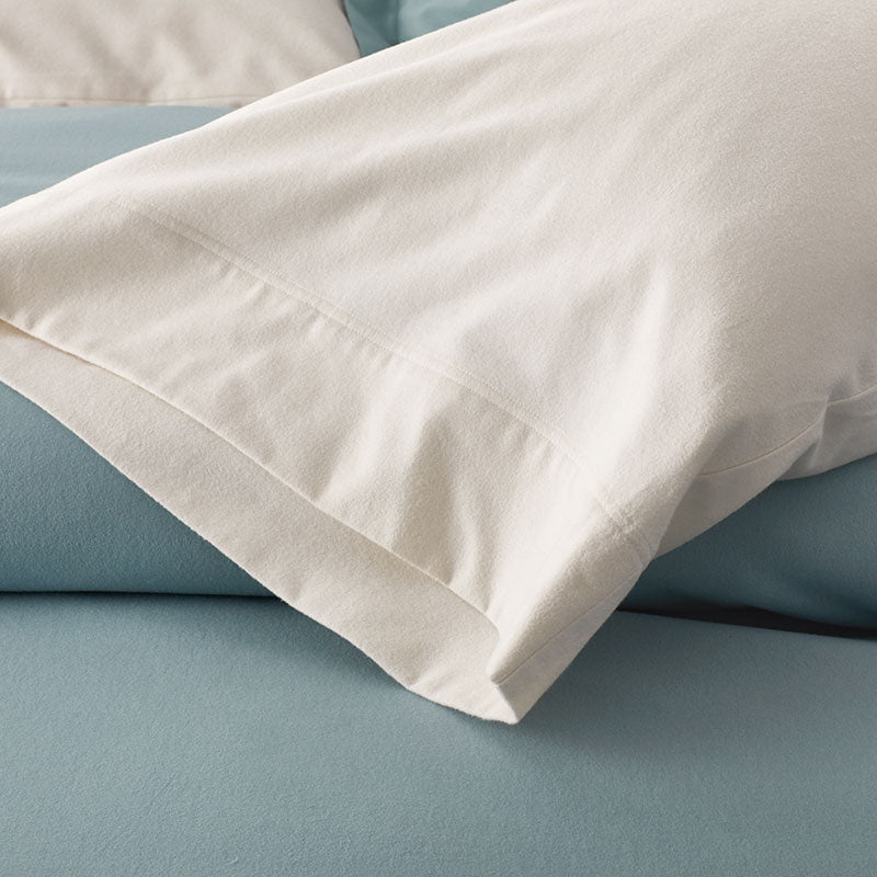 Luxe Ultra-Cozy Cotton Velvet Flannel Pillowcase Set Platinum, Standard