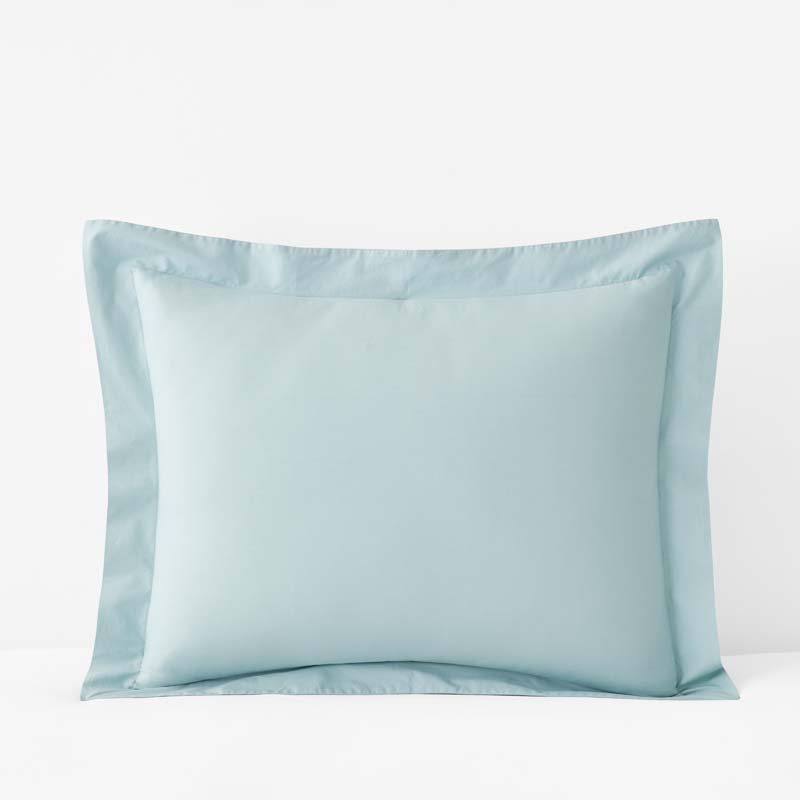 Solid Garment Washed Cotton Percale Sham - Cloud Blue, Standard