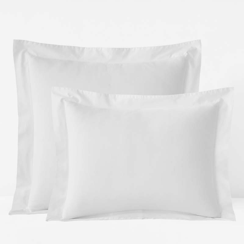 Solid Garment Washed Cotton Percale Sham - White, King