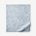 Paisley Grace Floral Premium Smooth Wrinkle-Free Sateen Flat Bed Sheet - Blue, Twin/Twin XL