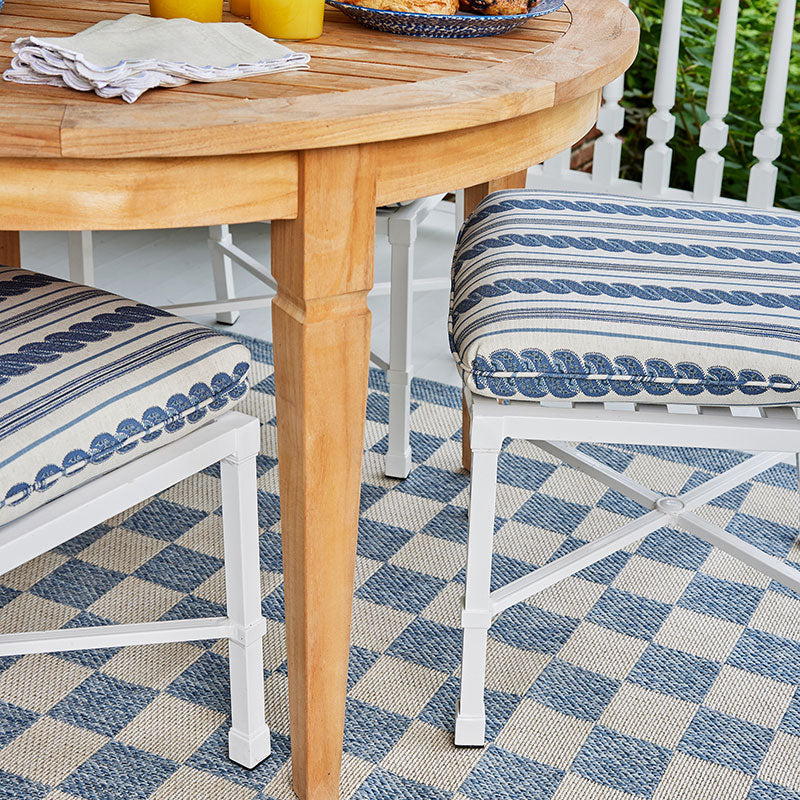 Checkered Outdoor Rug -  Blue, 5' x 8'