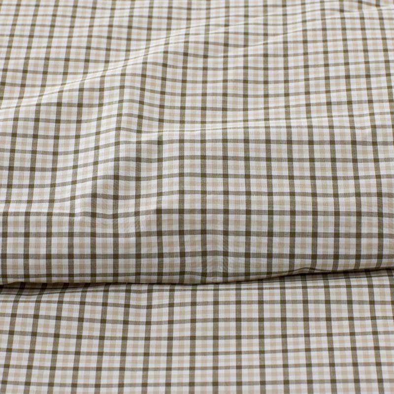 Classic Stripes and Plaids Cool Yarn-Dyed Cotton Percale Bed Sheet Set - Mini Check Green, King