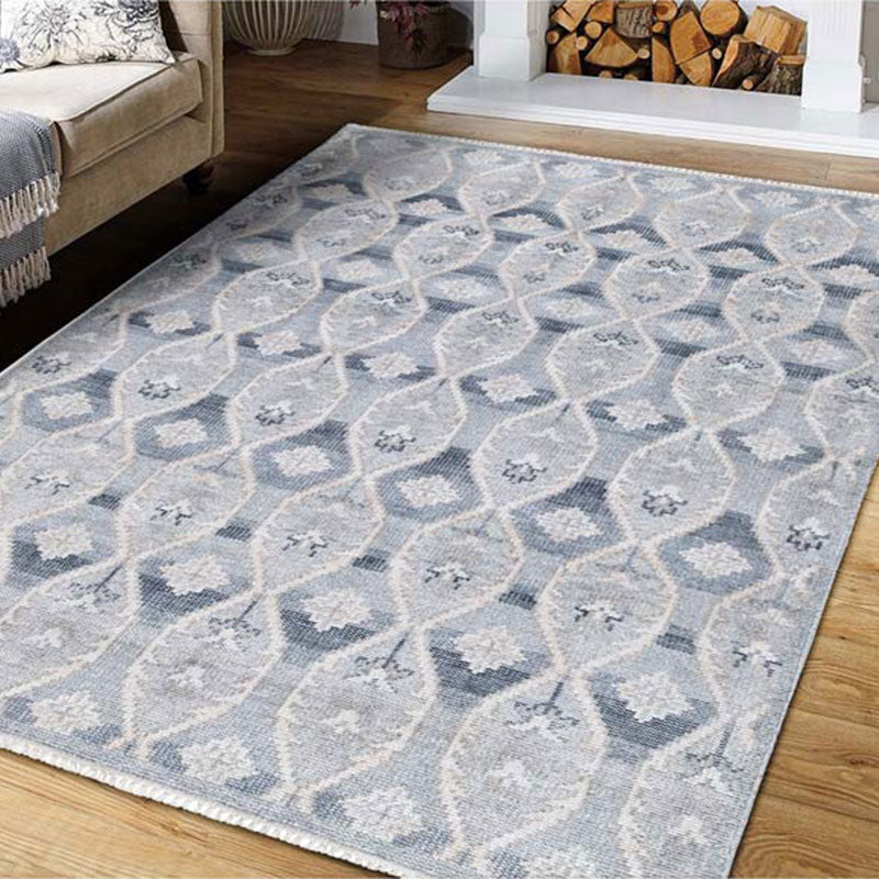 Hand Knotted Performance Rug - Blue, 5' x 8'