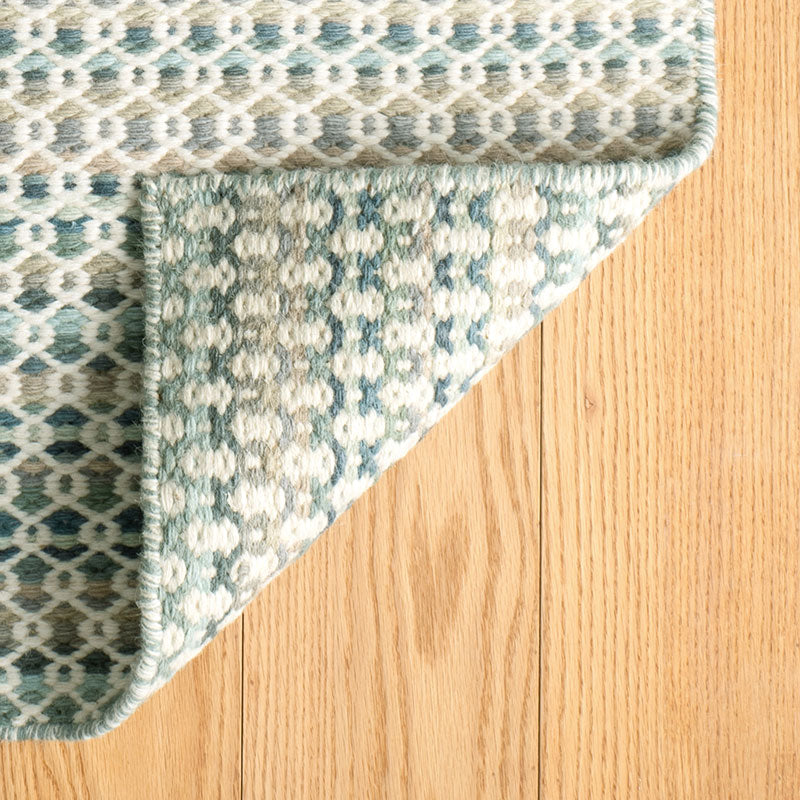 Poppy Handwoven Wool Rug - Blue, 5' x 8'