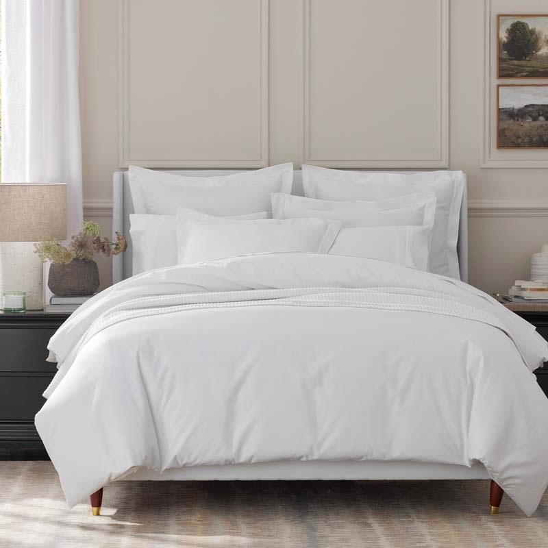 Luxe Smooth Egyptian Cotton Sateen Fitted Bed Sheet - White, Queen