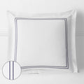 Dorset Stripe Luxe Smooth Egyptian Cotton Sateen Sham - Blue, Euro