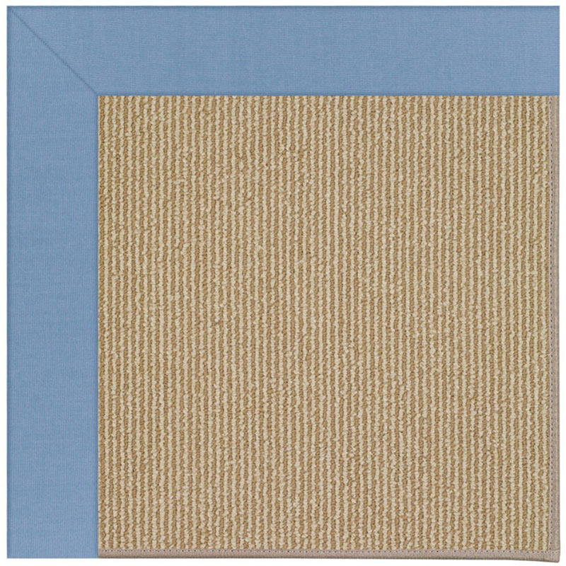 Sunbrella Narrow Stripe Bordered Indoor/Outdoor Rug -  Light Blue, 8' x 10'