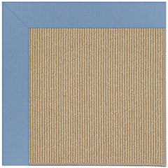 Sunbrella Narrow Stripe Bordered Indoor/Outdoor Rug -  Light Blue, 2' 6" x 8' Runner