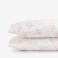 Floral Dream Classic Cool Organic Cotton Percale Pillowcase Set - White Multi, Standard