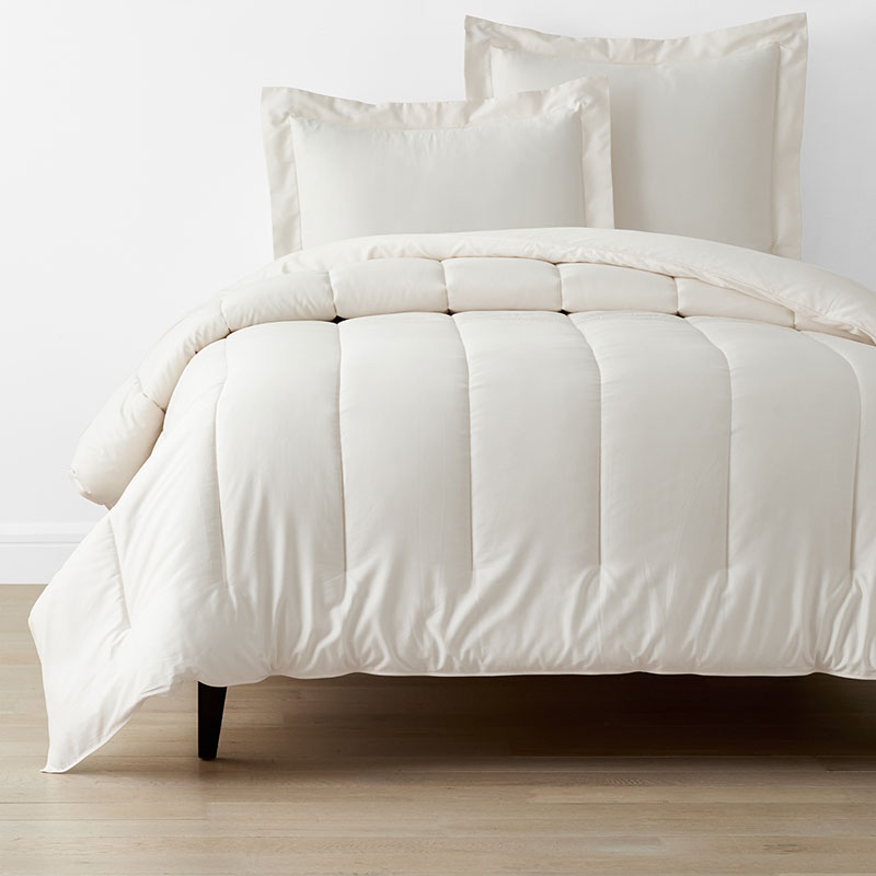 Classic Smooth Sateen Solid Comforter - Ivory, King/Cal King