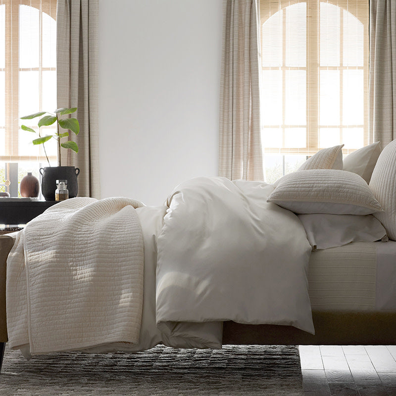 Premium Smooth Supima® Cotton Wrinkle-Free Sateen Duvet Cover - Ivory, Twin/Twin XL