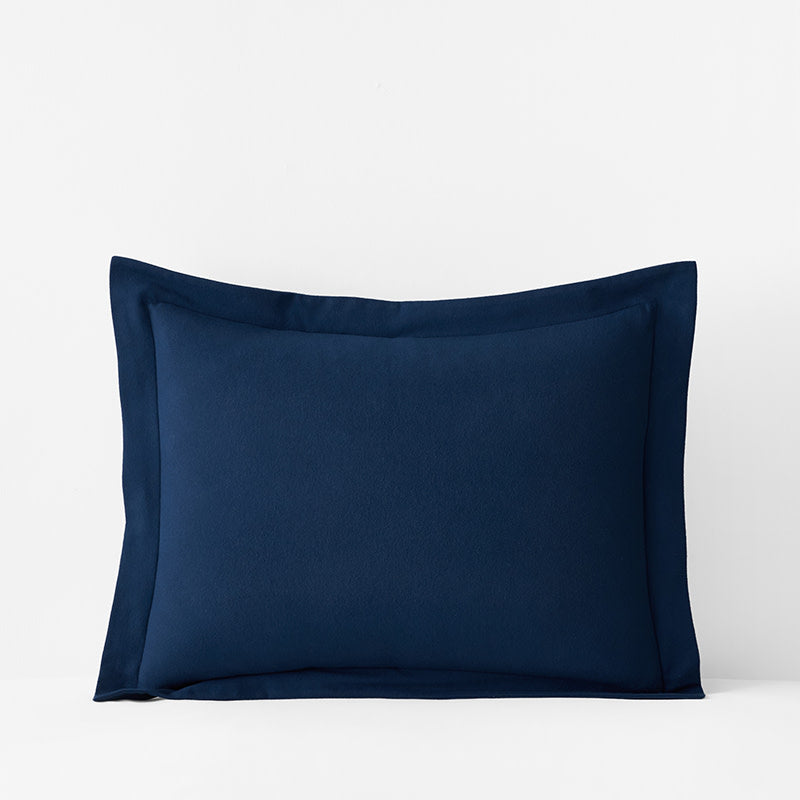Premium Ultra-Cozy Cotton Velvet Flannel Sham - Navy, Standard