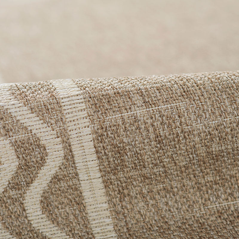 Wave Border Outdoor Rug -  Gray, 4' 1" x 6'