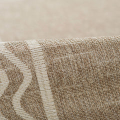 Wave Border Outdoor Rug -  Gray, 2' 7" W x 7' 6" Runner