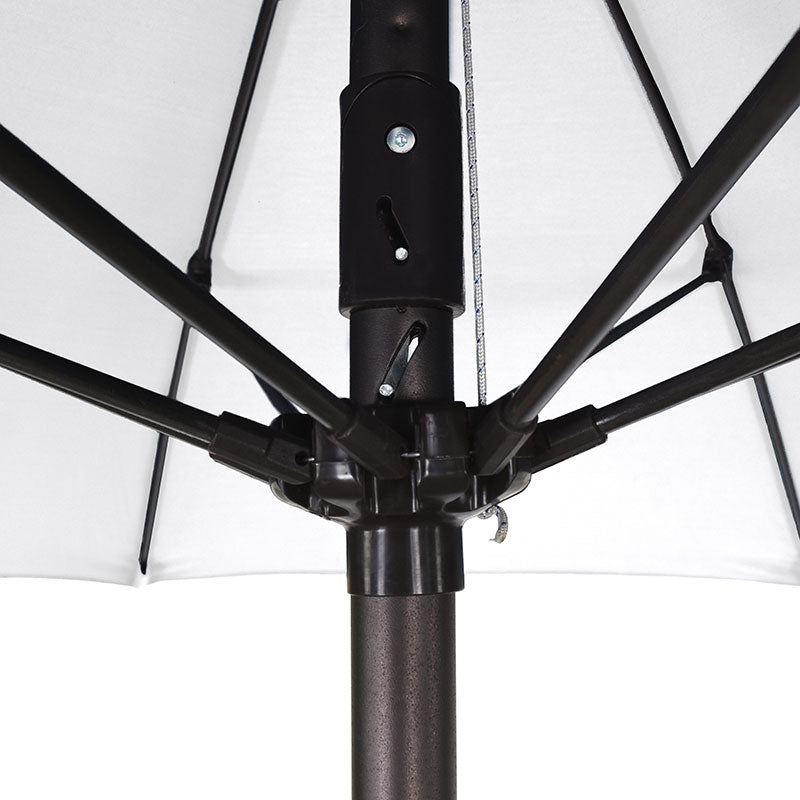 Round Outdoor Patio Umbrella, Aluminum with Auto Tilt Crank - Bronze Finish, Ginkgo, 9'