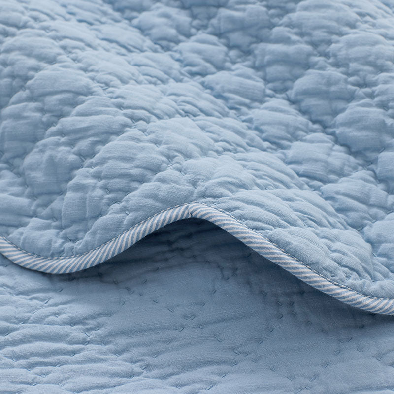 Scallop Quilted Sham - Blue Sea, King