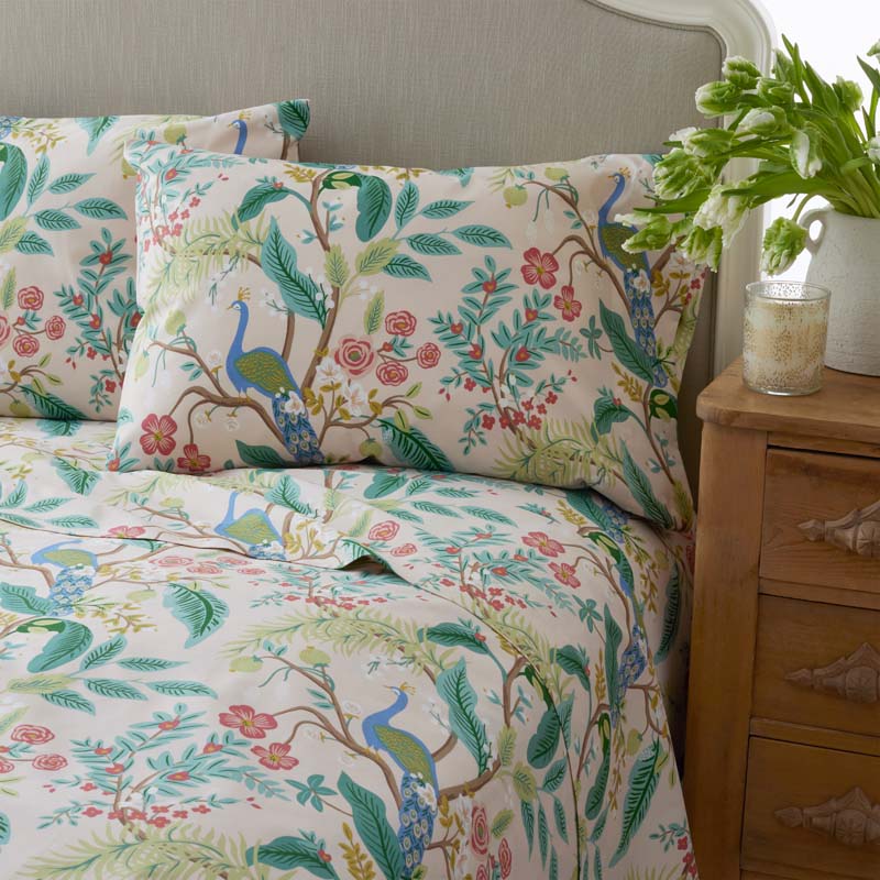 Peacock Classic Smooth Sateen Bed Sheet Set - Blush, Queen