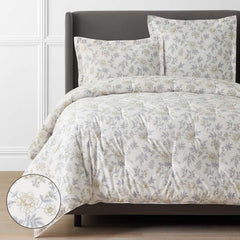 Whispering Garden Premium Smooth Wrinkle-Free Sateen Comforter - Gray Multi, Full/Queen