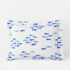 Summer Prints Classic Cool Cotton Percale Sham - Fish Swim, Standard