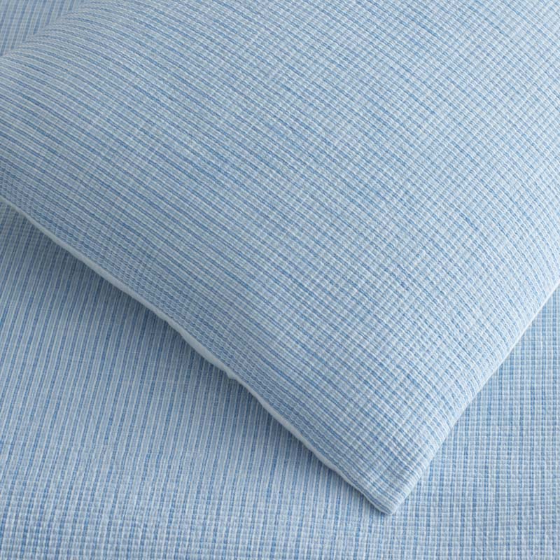 Yarn-Dyed Pencil Stripe Quilt - Blue, King/Cal. King