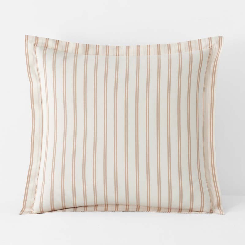 Tailored Stripes and Plaids Classic Cool Cotton Percale Sham - Narrow Stripe Gold, Euro