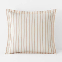 Tailored Stripes and Plaids Classic Cool Cotton Percale Sham - Narrow Stripe Gold, Euro