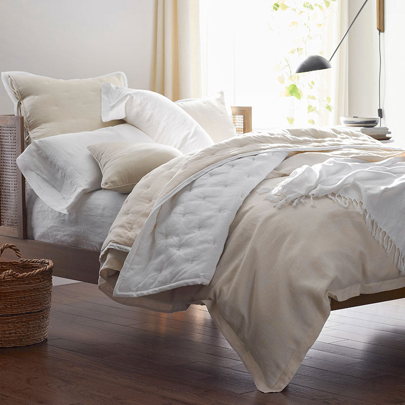 Premium Breathable Relaxed Linen Sham - Parchment, Euro