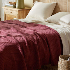 Somerset Blanket - Burgundy, Twin/Twin XL