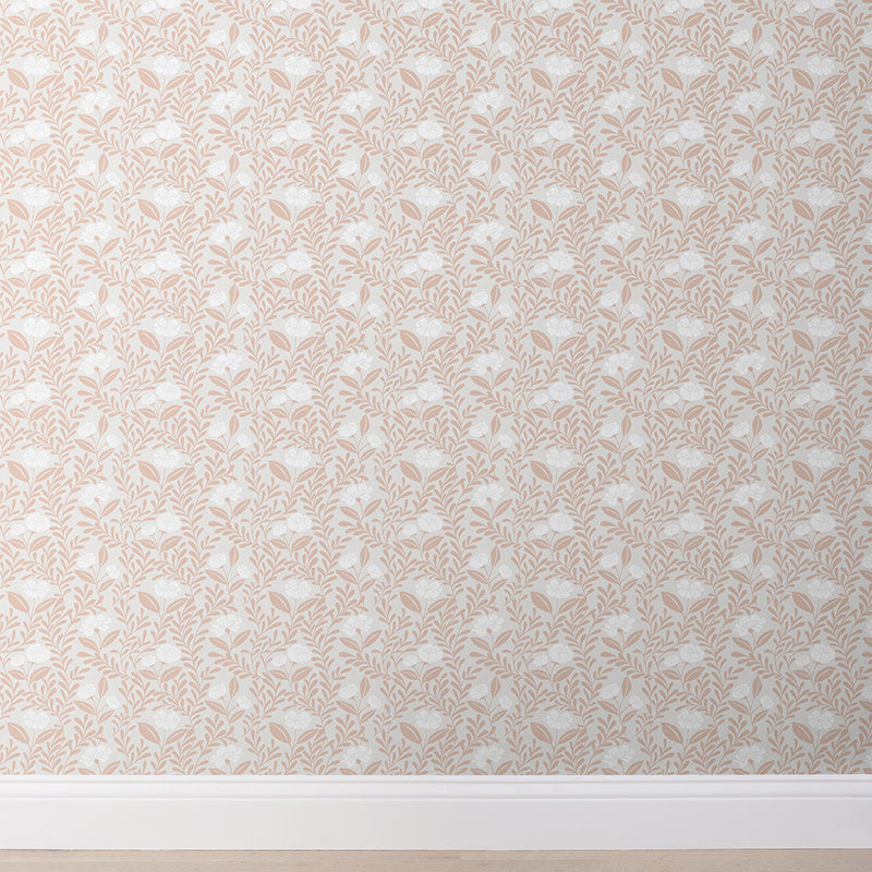 Ava Traditional Wallpaper - Vine Clay, Roll