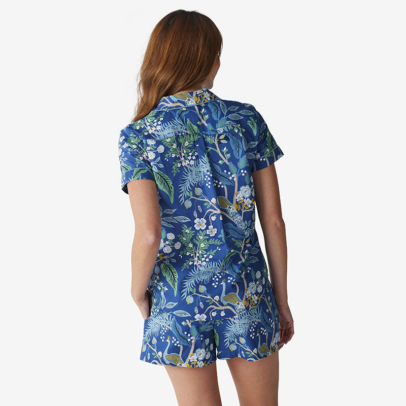 Poplin Women's Shorts Set - Peacock, XXL