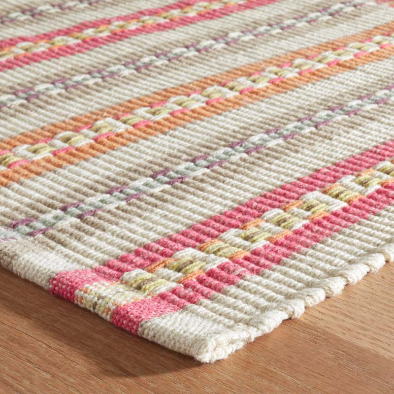 Long Slade Handwoven Cotton Rug - Red, 2' x 3'