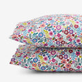 Joyful Mini Flower Classic Cool Organic Cotton Percale Pillowcase Set - White Multi, Standard