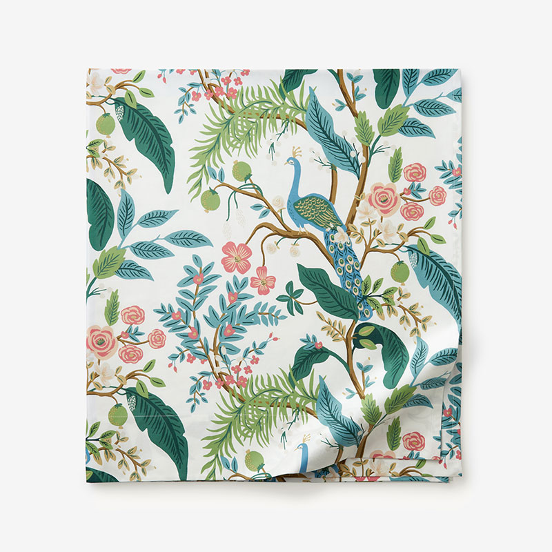 Peacock Classic Smooth Sateen Flat Bed Sheet - Cream, King/Cal. King