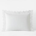 Eyelet Classic Cool Cotton Percale Solid Sham - White, Standard
