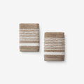 Plush Spa Stripe Washcloths, Set of 2 - Light Mocha