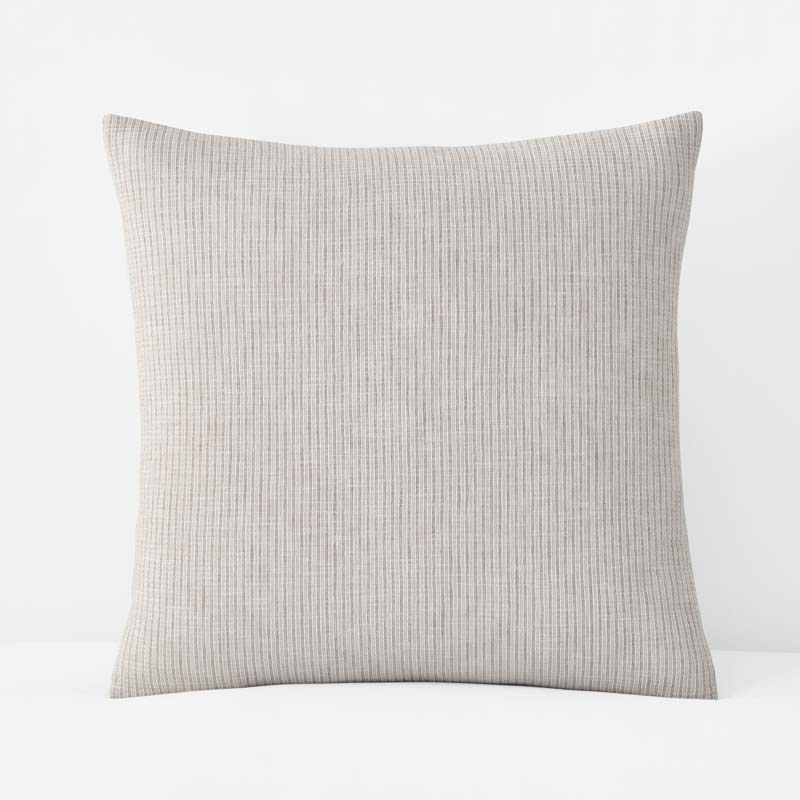 Yarn-Dyed Pencil Stripe Quilted Sham - Taupe, Euro