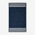 Chenille Border Stripe Handwoven Reversible Rug - Navy, 3' x 5'