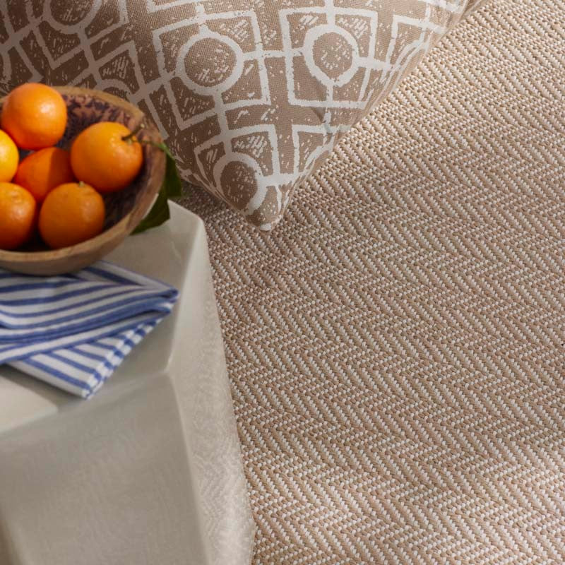 Herringbone Handwoven Reversible Indoor/Outdoor Rug - Linen, 3' x 5'
